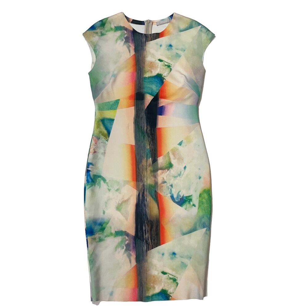 NWT Zara Collection Watercolor Bodycon Sheath Dress - Multicolor - Medium
